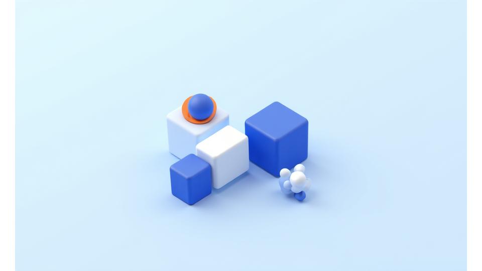 Visuel stylisé d'icônes de services financiers et d'éléments graphiques représentant des options modulables, symbolisant des 'packages sur-mesure'.