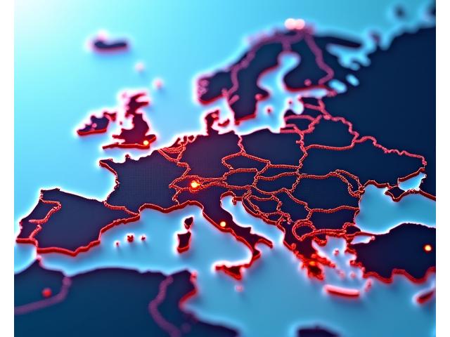 Carte interactive de l'Europe mettant en évidence les opportunités de marché et les zones subventionnées pour l'internationalisation des PME.