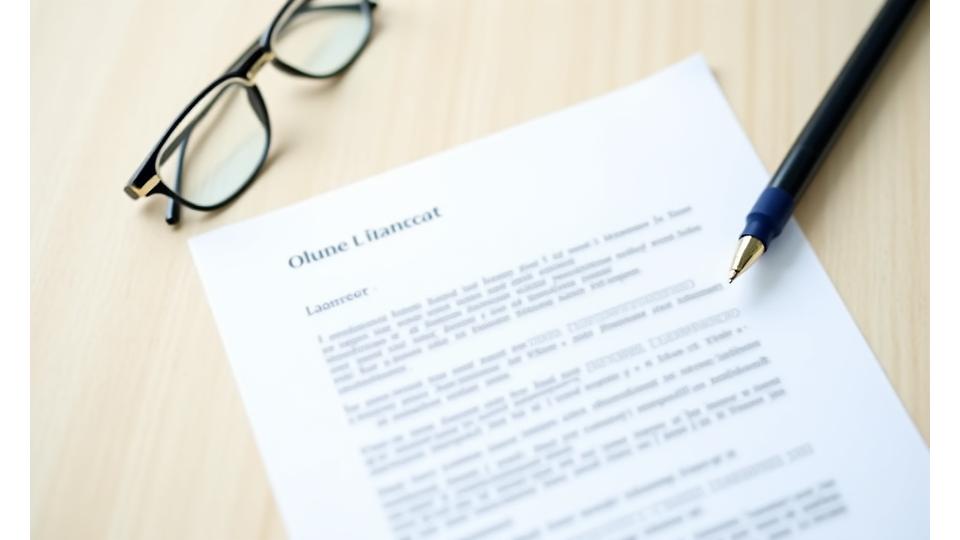 Un document légal ouvert avec un stylo et des lunettes, symbolisant la transparence et la conformité juridique.